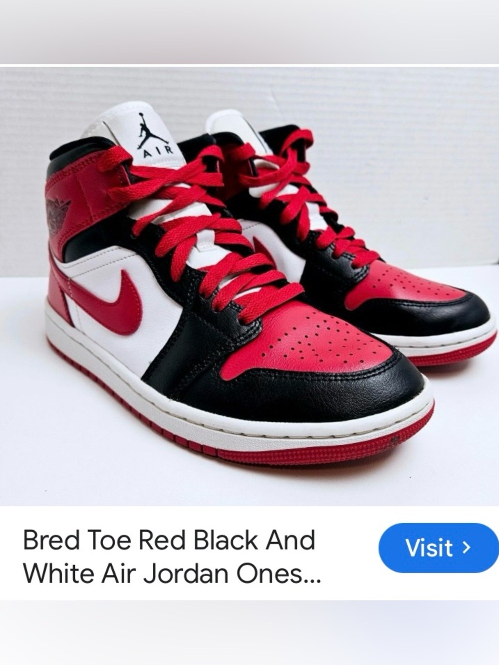 NIKE Air JORDAN 1 Mid Alternate Bred Toe 
WOMENS no:BQ6472-079
S-8